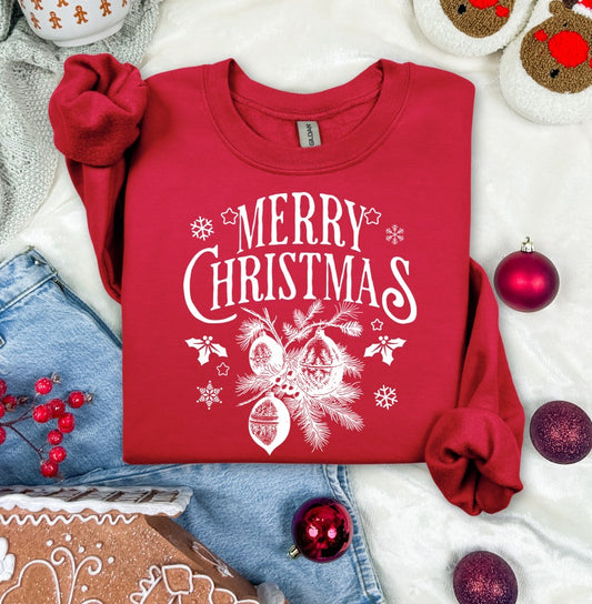 Merry Christmas Vintage White DTF Transfer