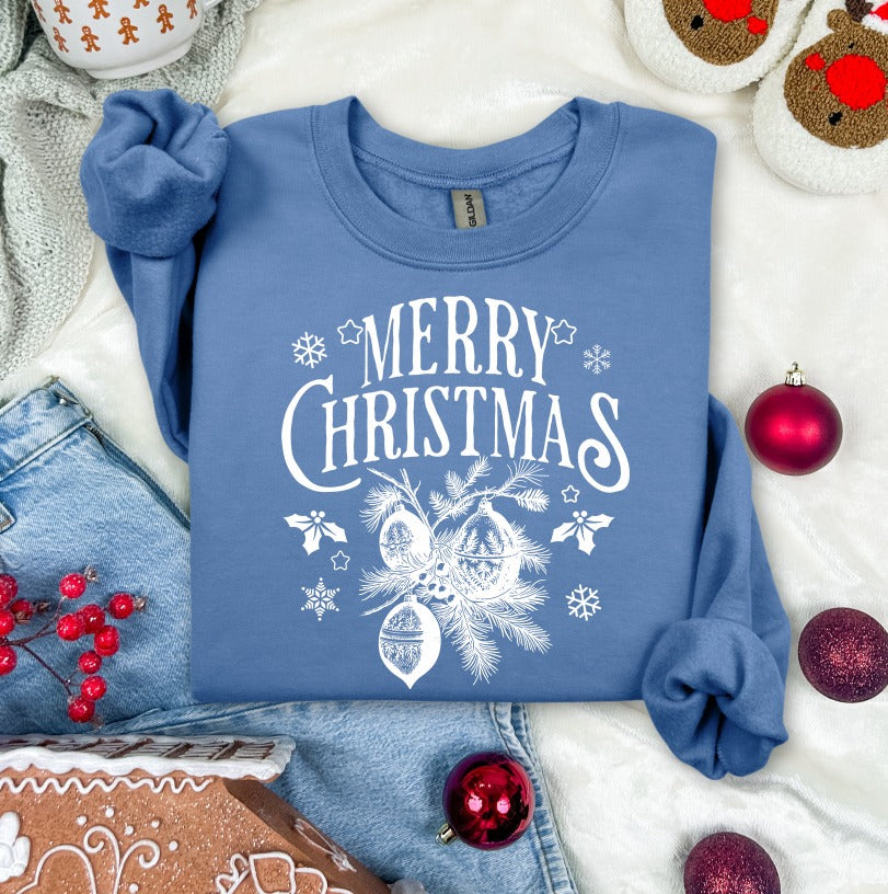 Merry Christmas Vintage White DTF Transfer