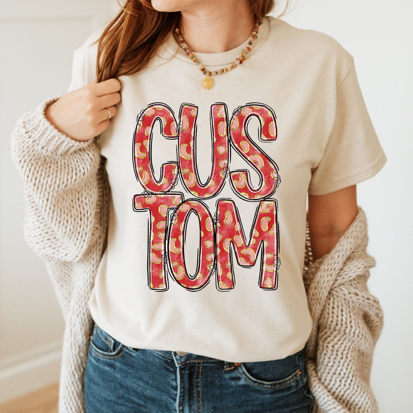 *Bright Gold Leopard Print Alpha DTF Transfer