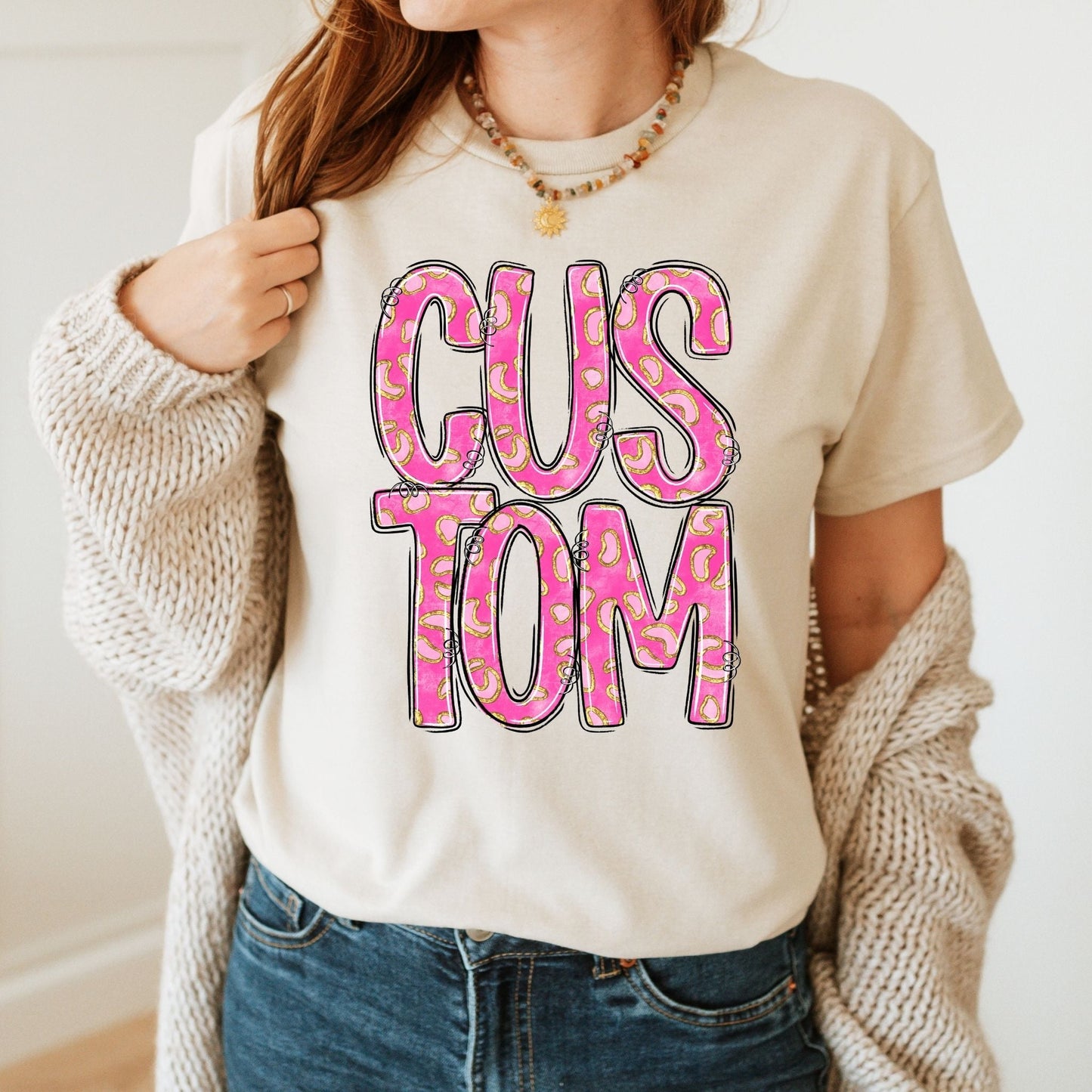 *Bright Gold Leopard Print Alpha DTF Transfer