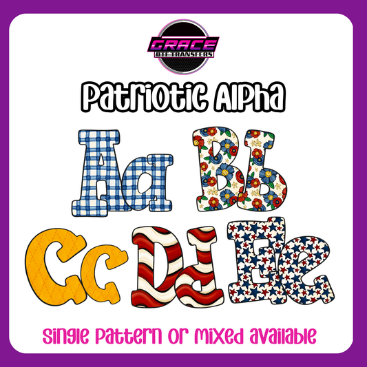 Patriotic Alpha DTF Transfer