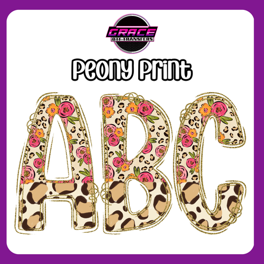 Peony Print Alpha DTF Transfer