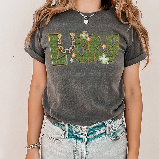 Lucky Word ARt DTf Trasnfer