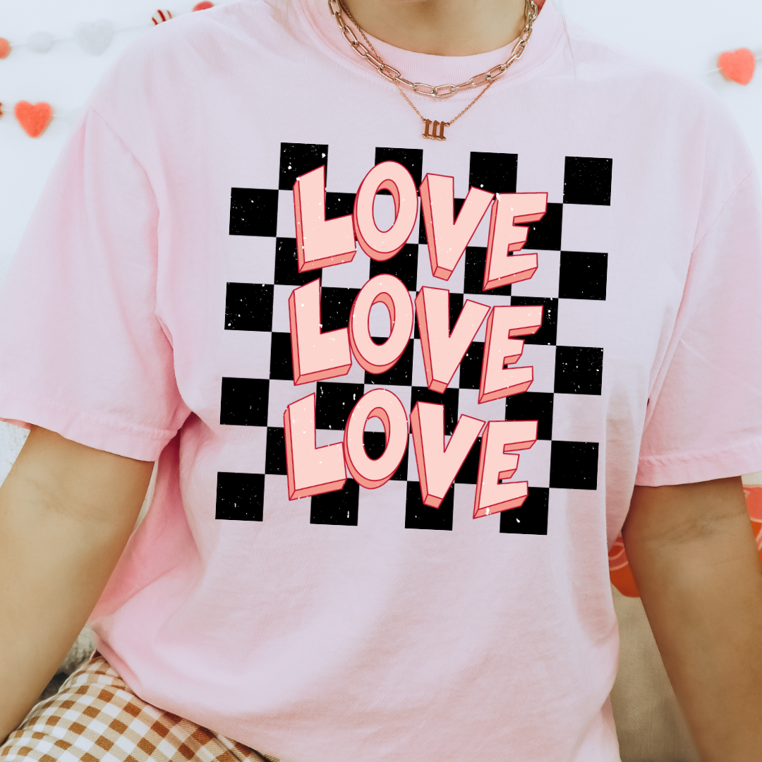 Love Stacked Distressed DTF