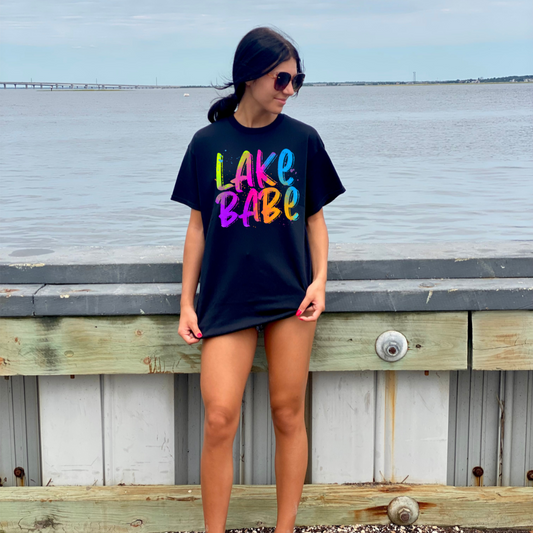 Lake Babe NEon Splatter DTF Transfer