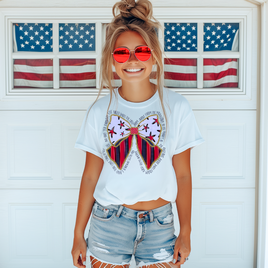 Patriotic Bow w/ Words DTF Transfer