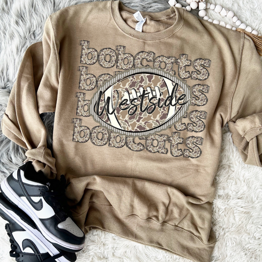 *Custom Stacked Camo + Football DTF Transfer