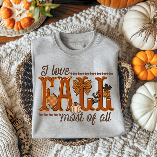 I Love Fall Most Of All DTF Transfer
