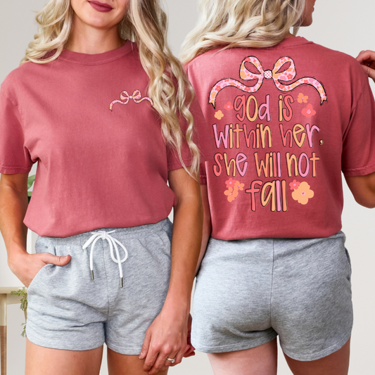 *God Is Within Her Front Back DTF Transfer