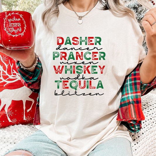 Dasher Prancer Whiskey DTF