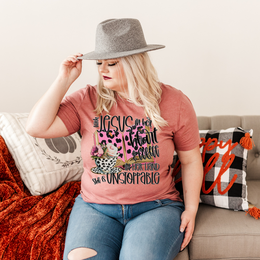 Jesus In Her Heart and Coffee In Her Hand DTF Transfer