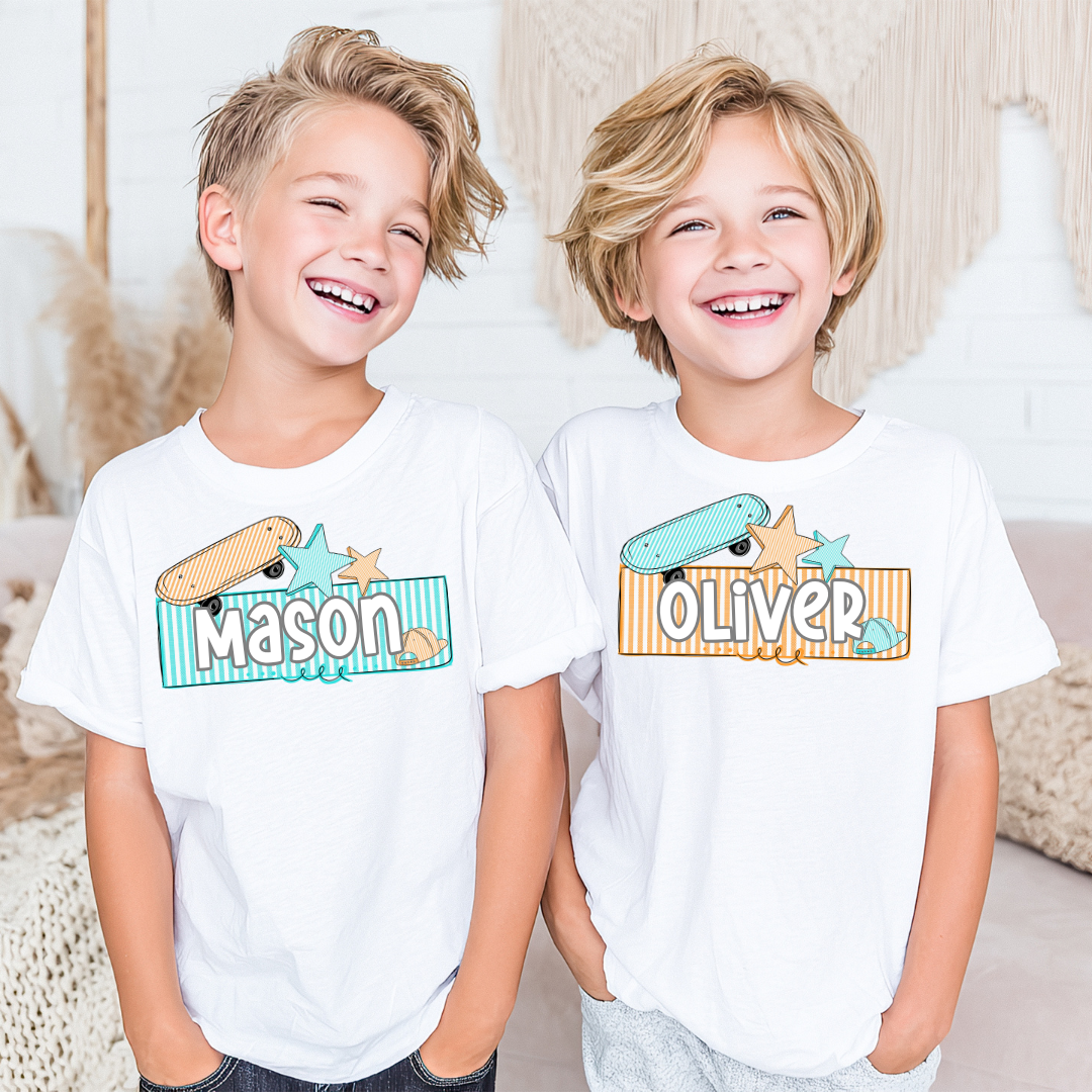 *Seer Sucker Kids Name Frames DTF Transfer