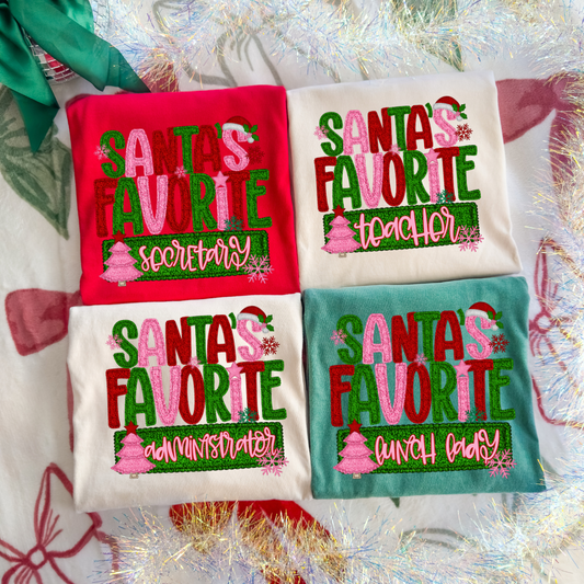 *Santa's Favorite Fuzzy Letters School Custom DTF Transfer