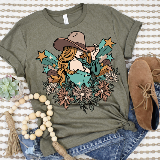 Cowgirl Stars DTF Transfer