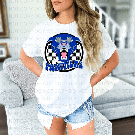 Blue Panthers Starry Eyed Checkered Circle