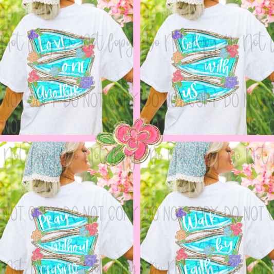 Faith Pennants Front Back DTF Transfer