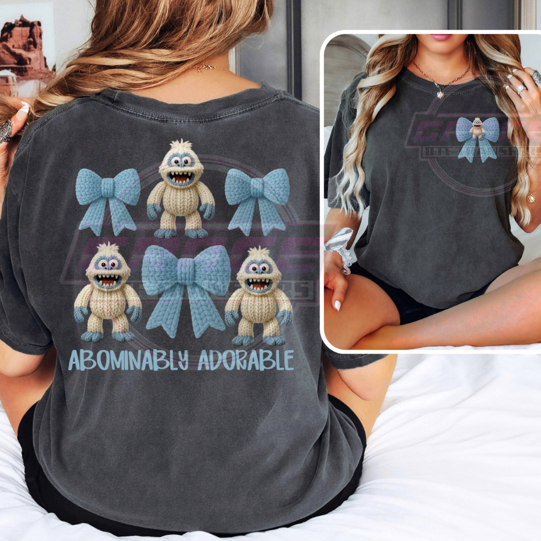 Abominally Adorable Front Back DTF Transfer