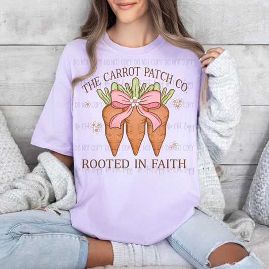 Carrot Patch Rooted In Faith DTF Transfer