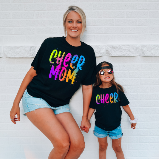 Cheer/Cheer Mom Neon Splatter DTF Transfer