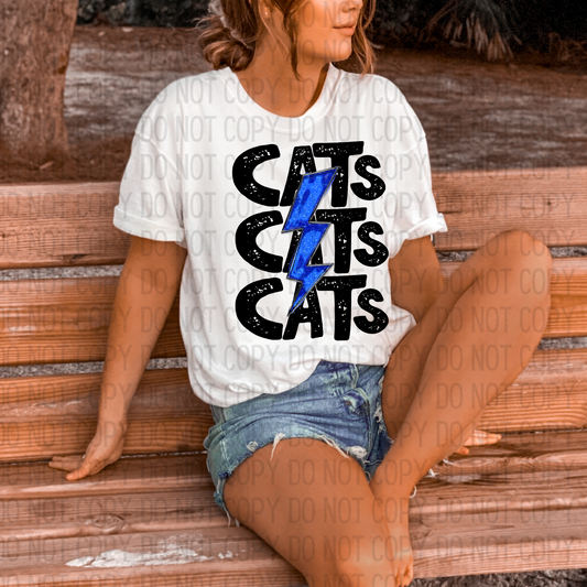 Cats Blue Bolt Stacked DTF