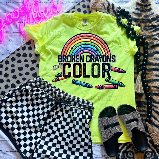 Broken Crayons Rainbow DTF Transfer