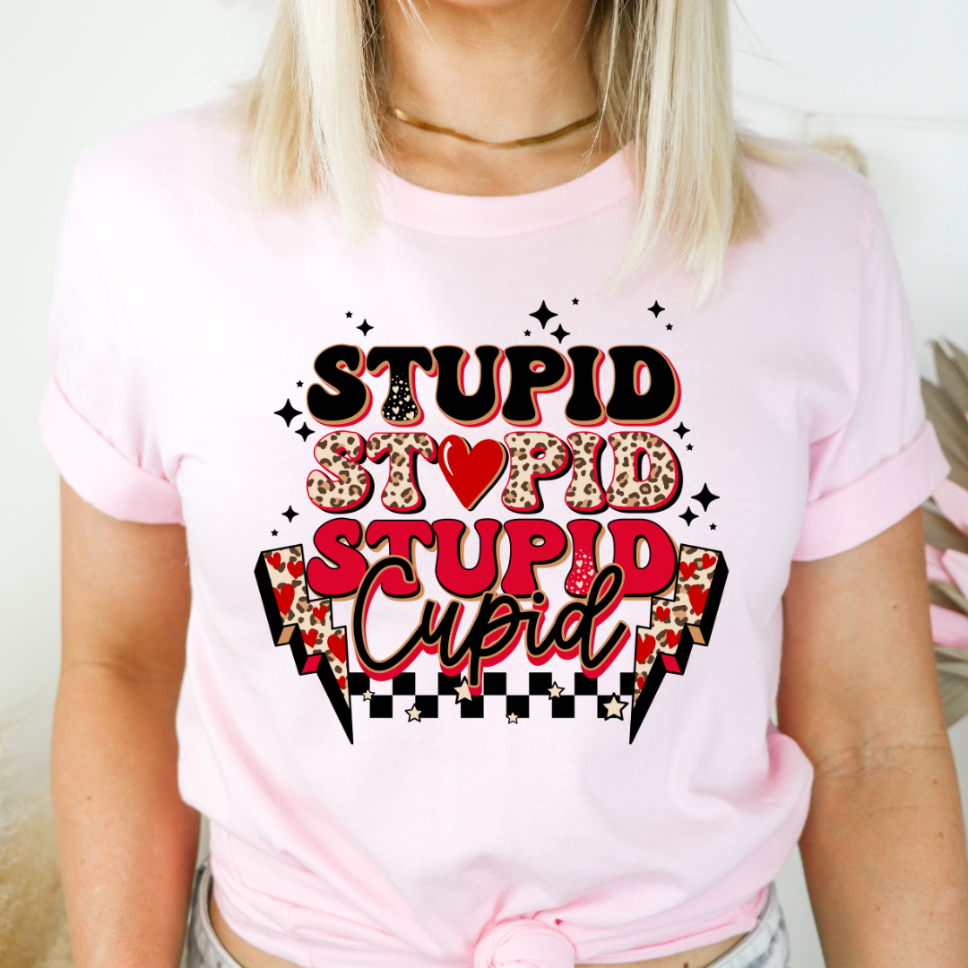 Stupid Cupid Leopard Print DTF