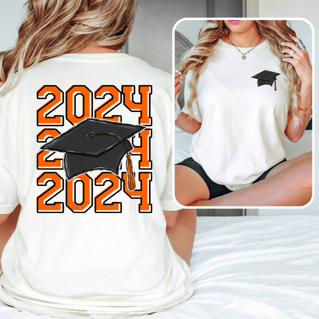 2024 Grad Cap Orange DTF