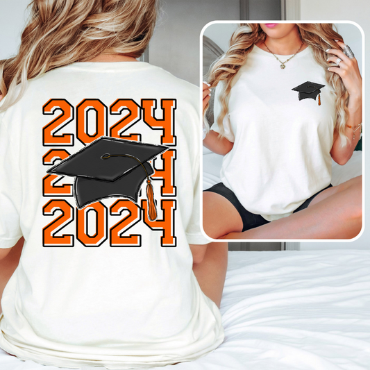 2024 Grad Cap Orange DTF