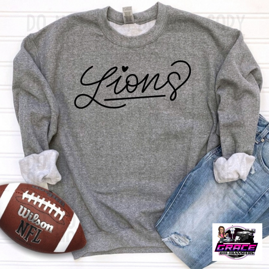 Lions Hand Lettered DTF