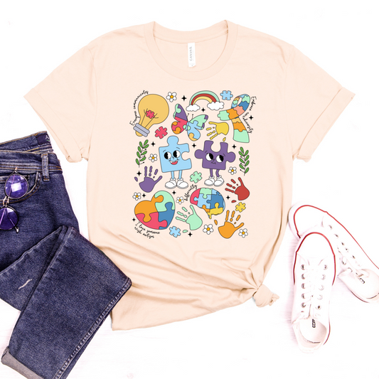 Autism Puzzle Collage DTF Transfer