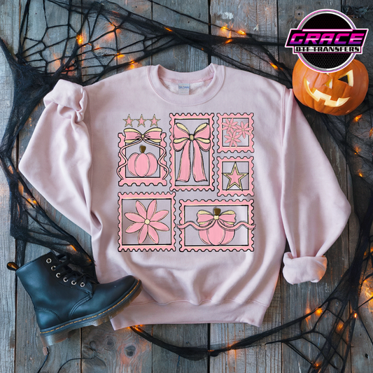 Girly Pink Pumpkins DTF Transfer
