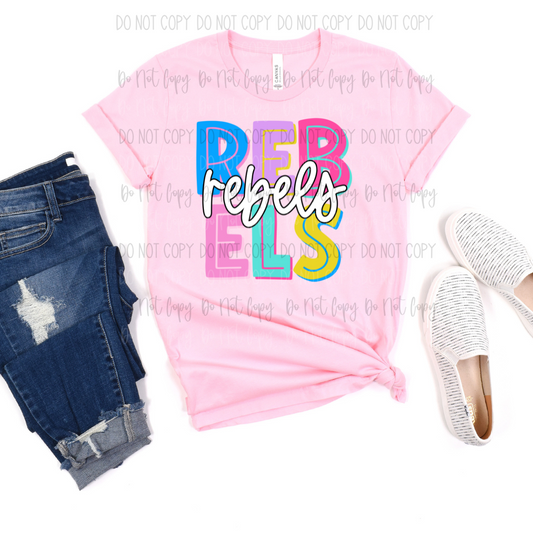 *Pastel Stacked Mascots DTF Transfer