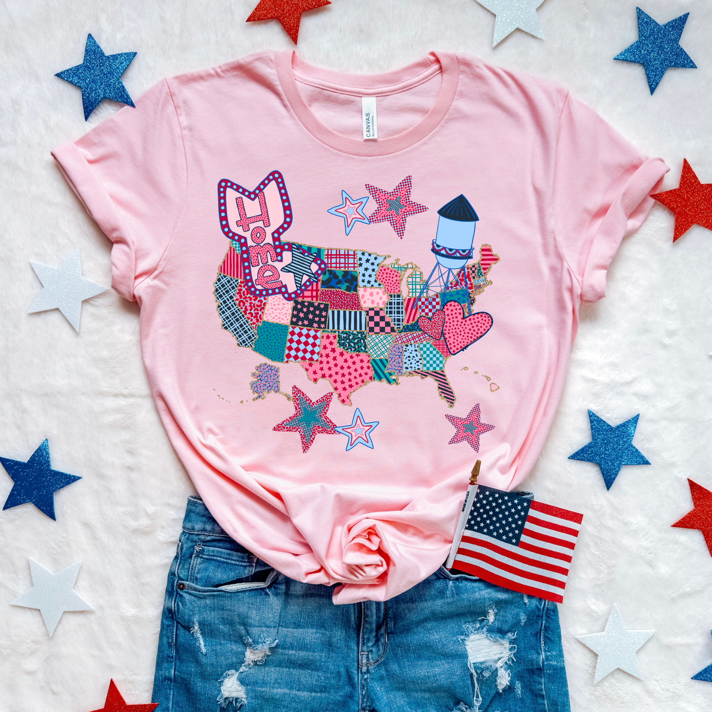 Home USA Patterns DTF Transfer