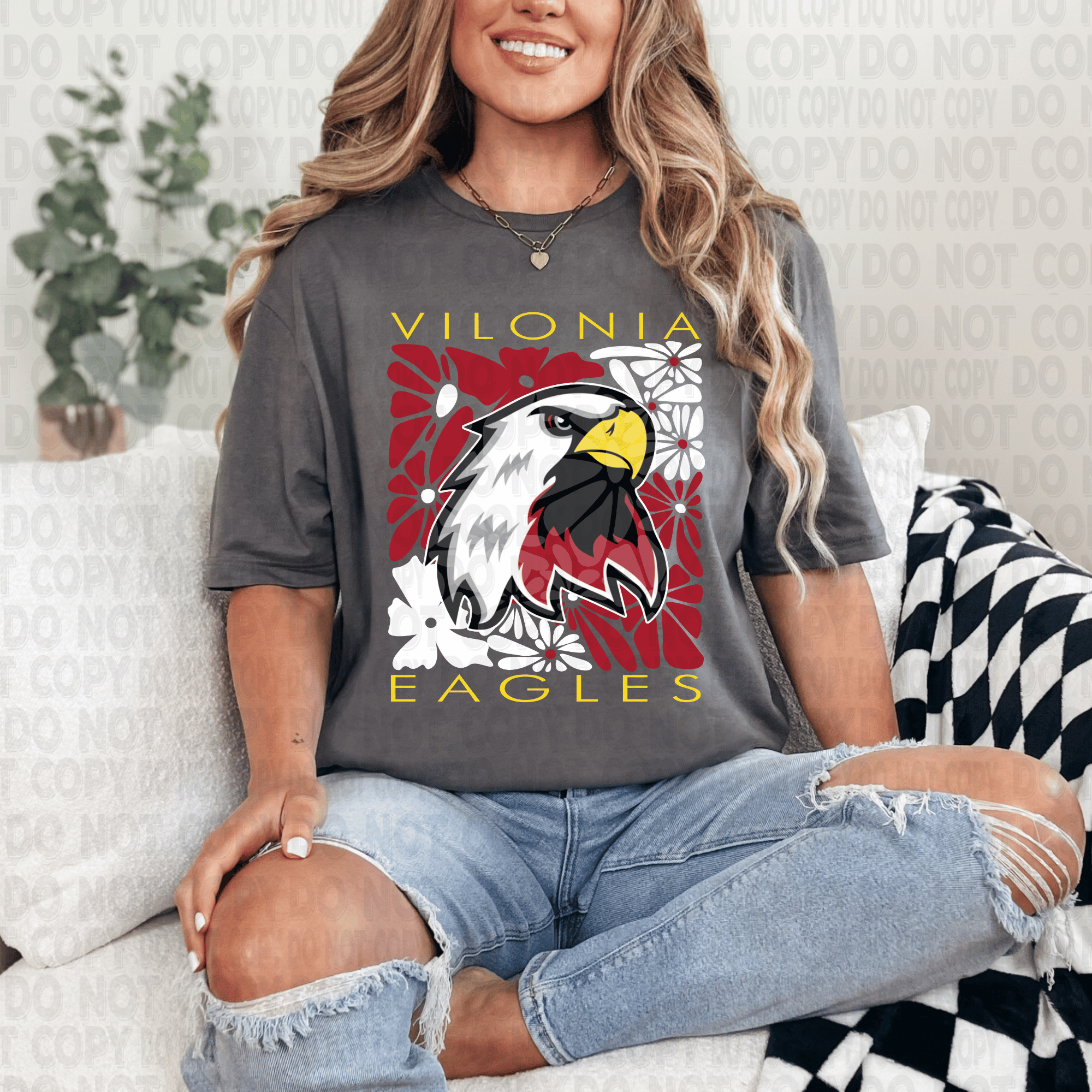 Vilonia Eagles Abstract Floral DTF Transfer – Grace DTF Transfers