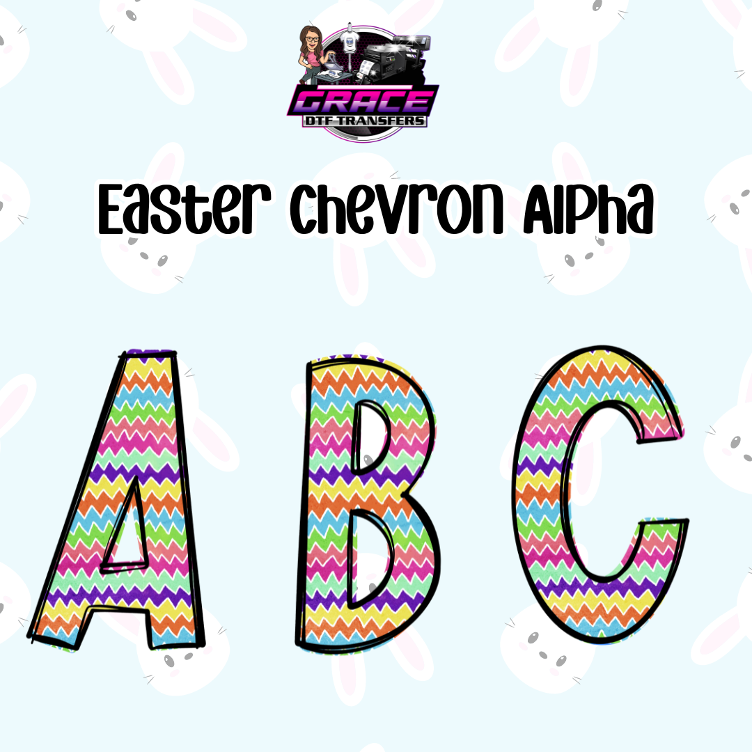 *Easter Chevron Alpha Word DTF