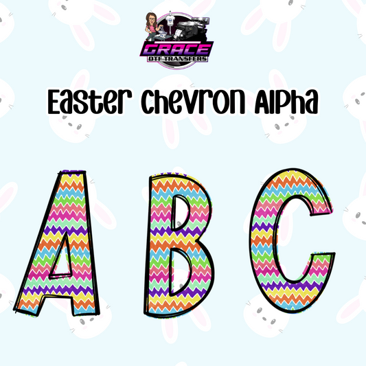 Easter Chevron Alpha Word DTF