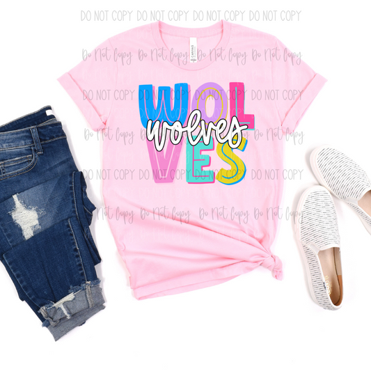 *Pastel Stacked Mascots DTF Transfer