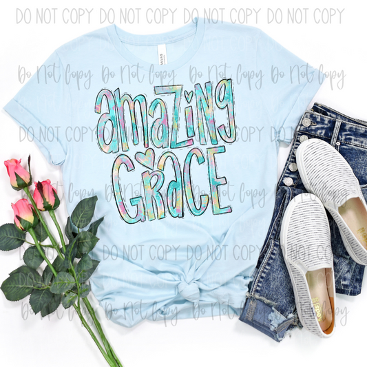 Amazing Grace Watercolor DTF Transfer