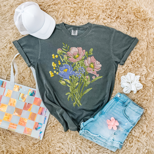 Embroidered Bouquet DTF Transfer