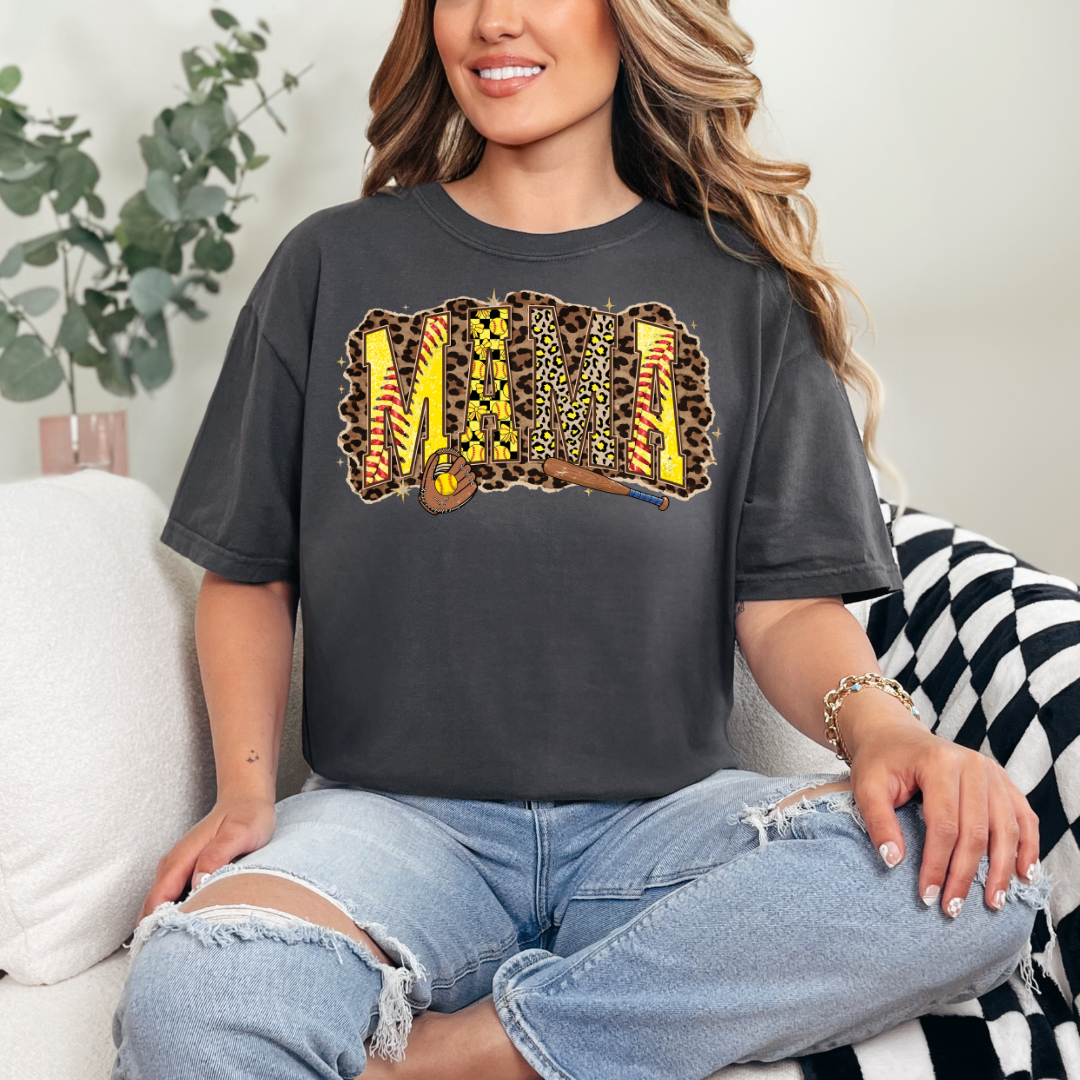 Mama Leopard Softball DTF Transfer