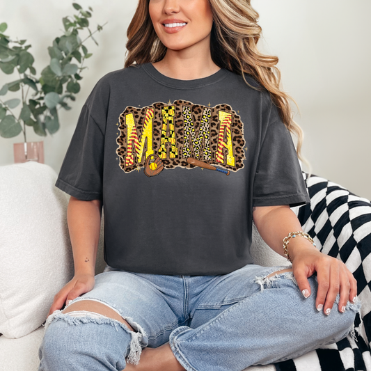 Mama Leopard Softball DTF Transfer