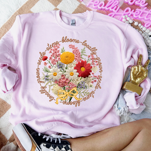 Blooms Locally Grown DTF Transfer