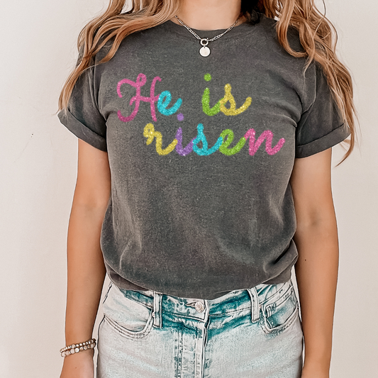 He Is Risen Tinsel DTF