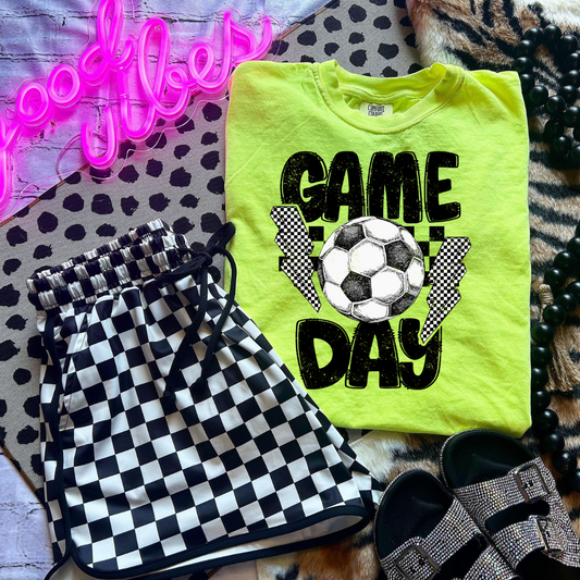 Soccer Checkered Bolt DTF Transfer