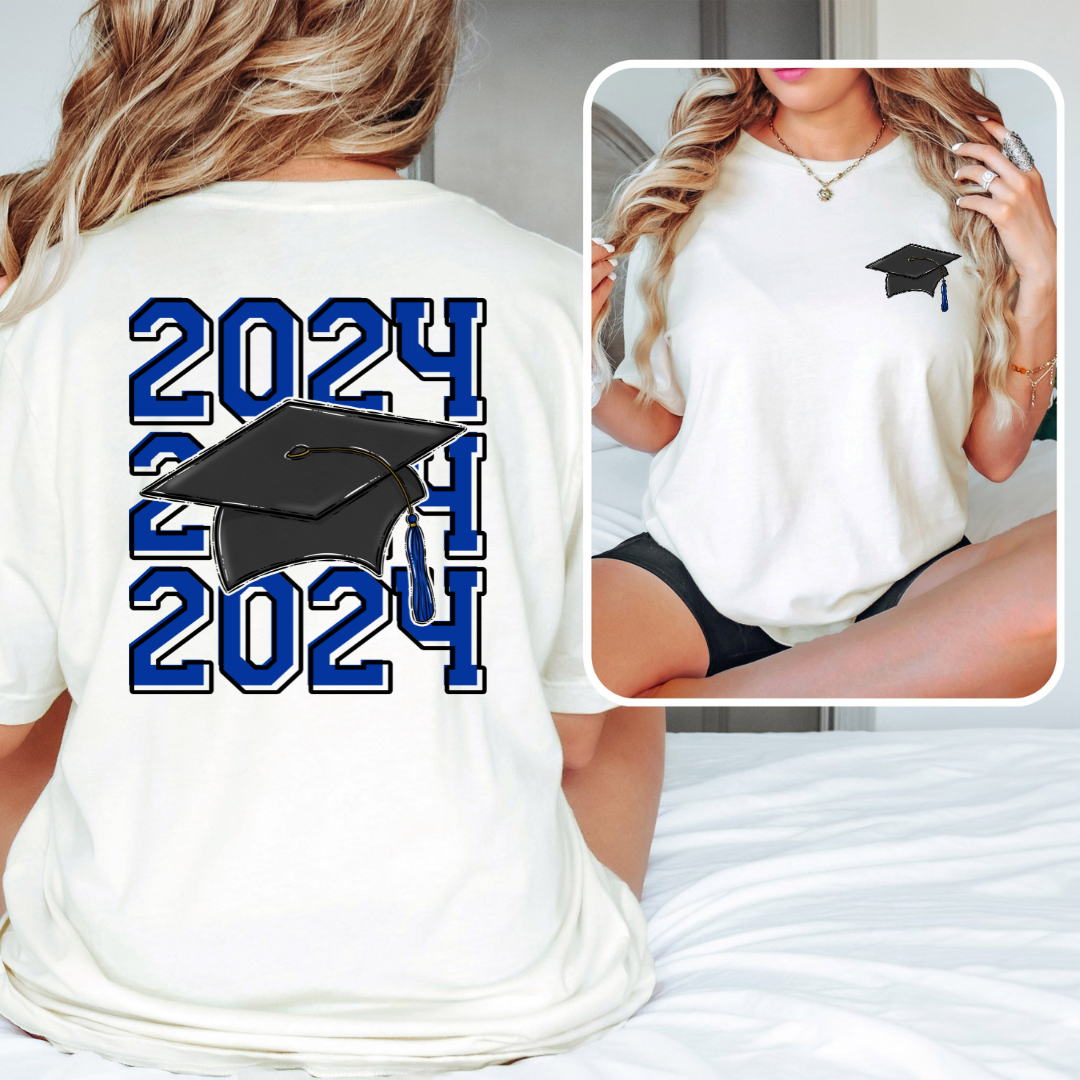 *2024 Grad Cap Blue DTF