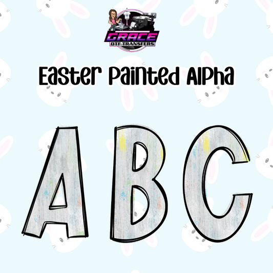 *Easter Painted Alpha Word DTF