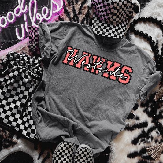 *Seersucker and Script Stacked Mascot DTF Transfer