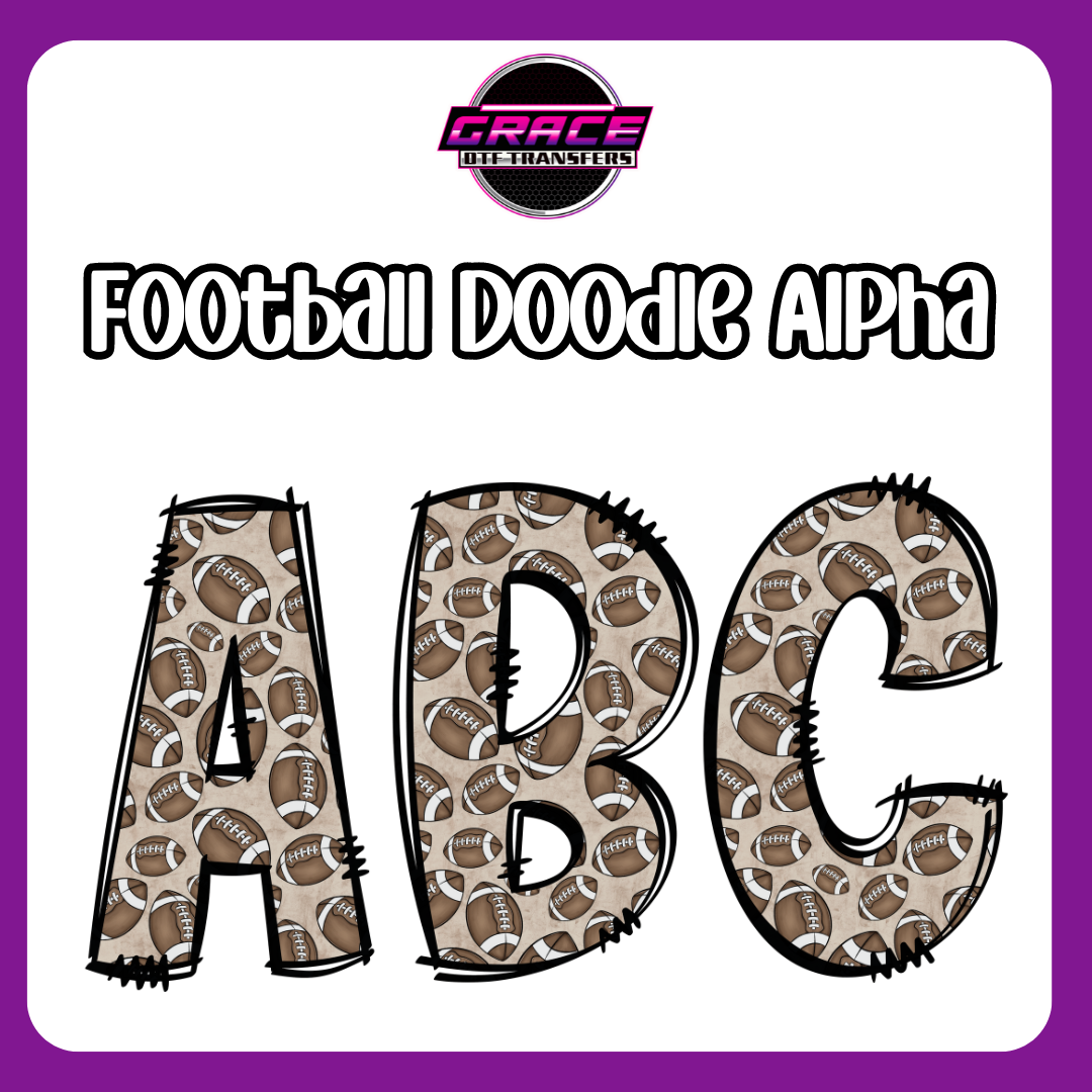 Football Doodle Alpha DTF