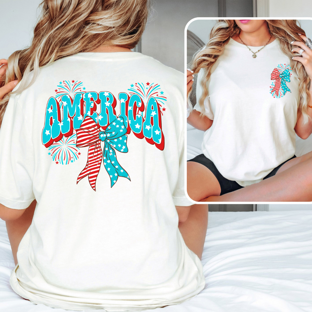 America Bow Front Back DTF