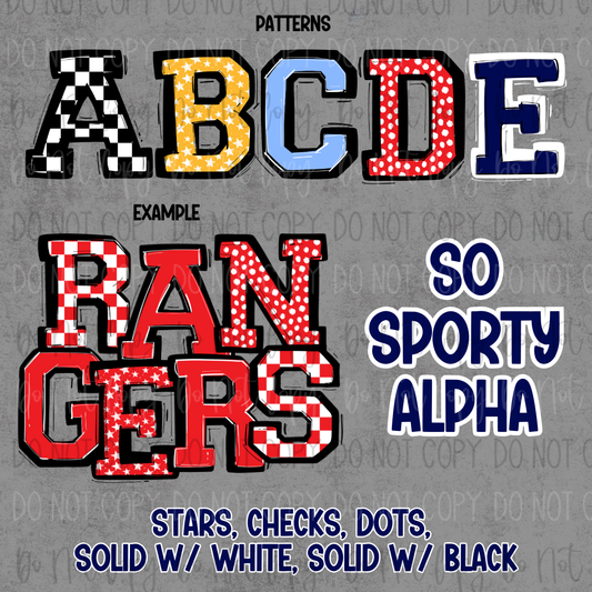 *So Sporty Custom Mascot Alpha DTF Transfer